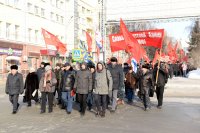 Торжественный митинг КПРФ 23 февраля в Новосибирске
